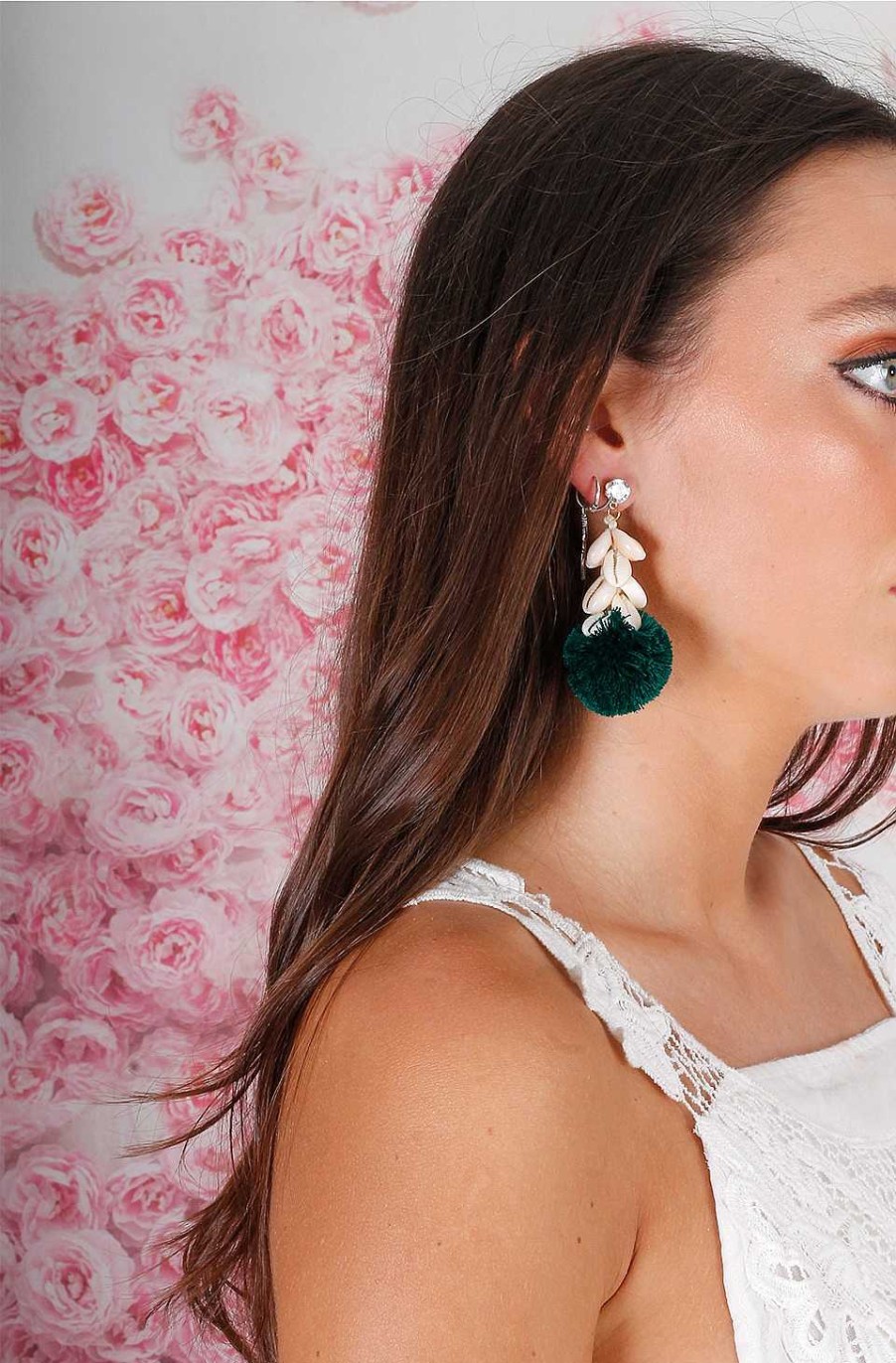 Accesorios Fetiche Suances | Pendientes Conchas Pomp N Verde Botella