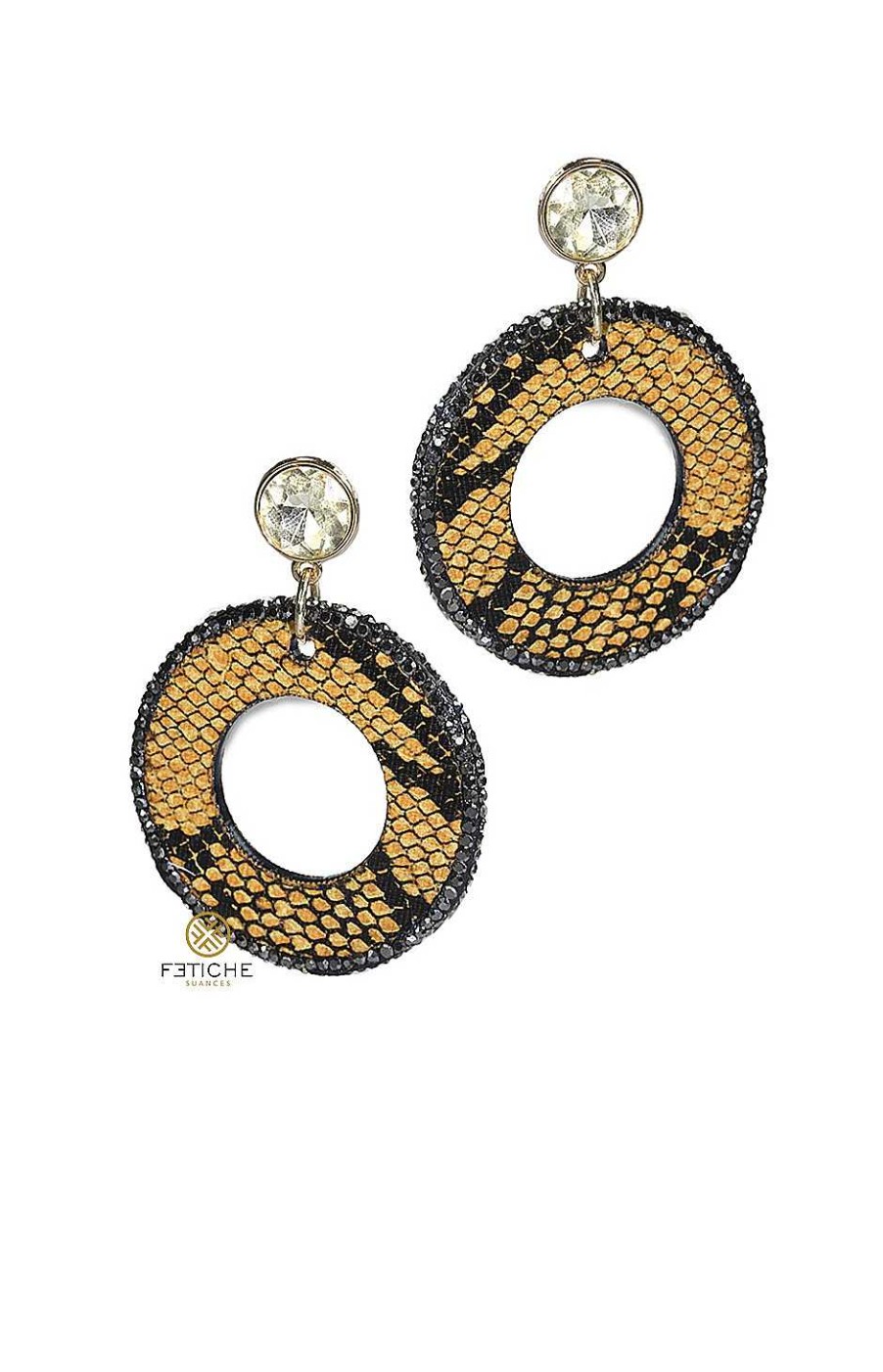 Accesorios Fetiche Suances | Pendientes C Rculo Snake Naranja