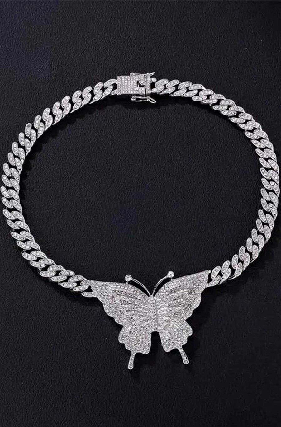 Accesorios Fetiche Suances | Collar Eslabones Circonitas Mariposa