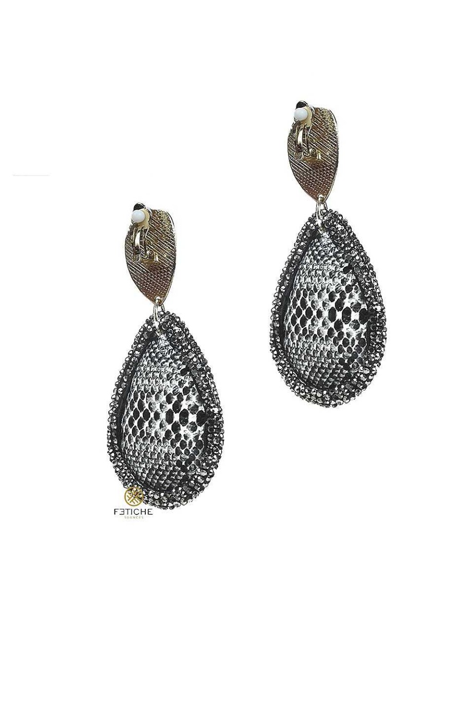 Accesorios Fetiche Suances | Pendientes Gota Snake Gris
