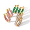 Accesorios Fetiche Suances | Perndientes De Aro Baguette Rosa