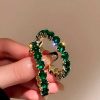 Accesorios Fetiche Suances | Pendientes De Aro Cistales Rounded Verde Esmeralda
