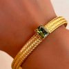 Accesorios Fetiche Suances | Pulsera Dorada De Acero Verde
