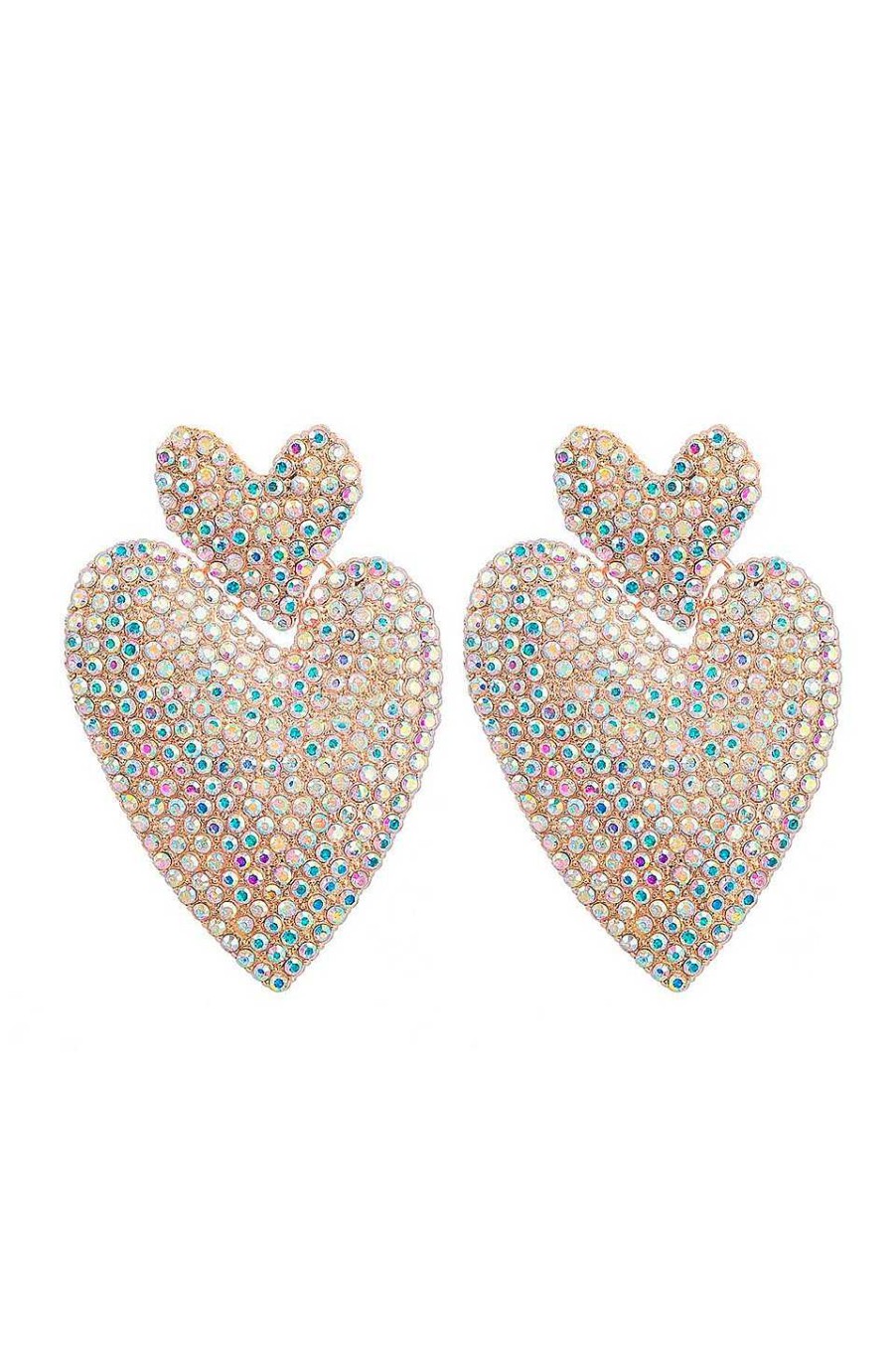Accesorios Fetiche Suances | Pendientes Dos Corazones Blanco Boreal
