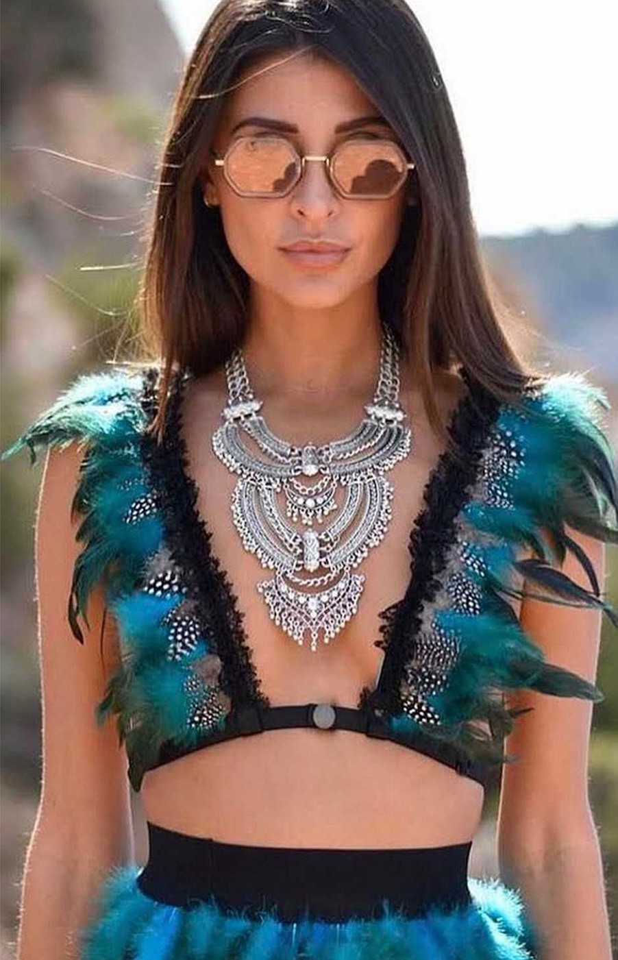 Accesorios Fetiche Suances | Collar Babero Boho Plata