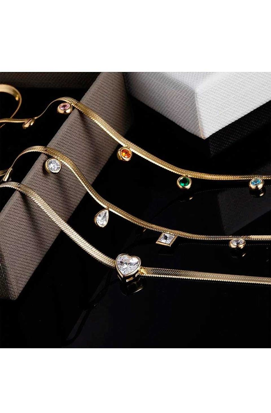 Accesorios Fetiche Suances | Collar Cadena De Espiga Circonitas