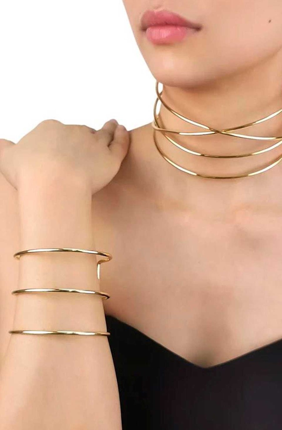Accesorios Fetiche Suances | Choker Varias Lineas Dorado