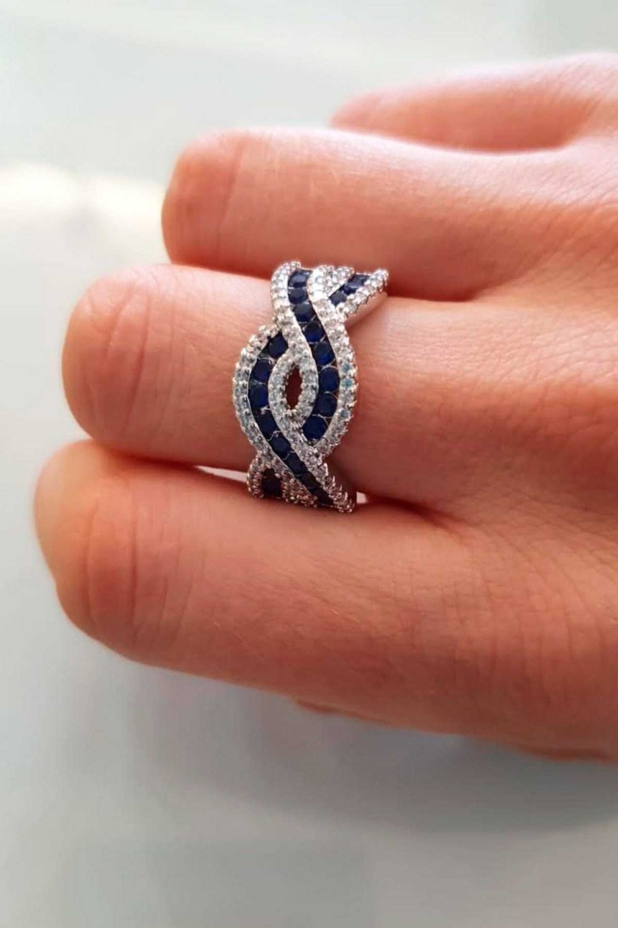 Accesorios Fetiche Suances | Anillo Zafiro & Circonitas