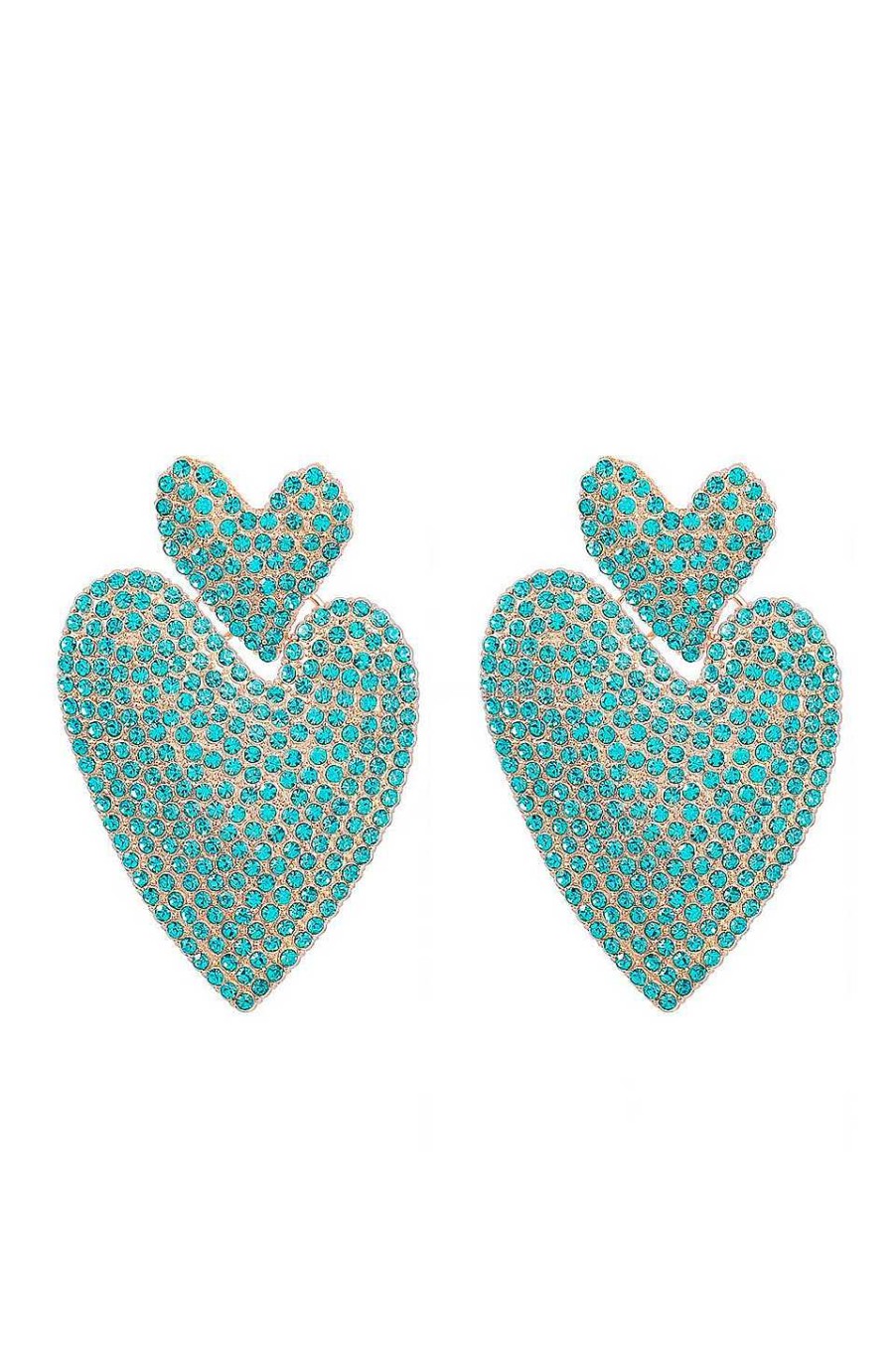 Accesorios Fetiche Suances | Pendientes Dos Corazones Turquesas