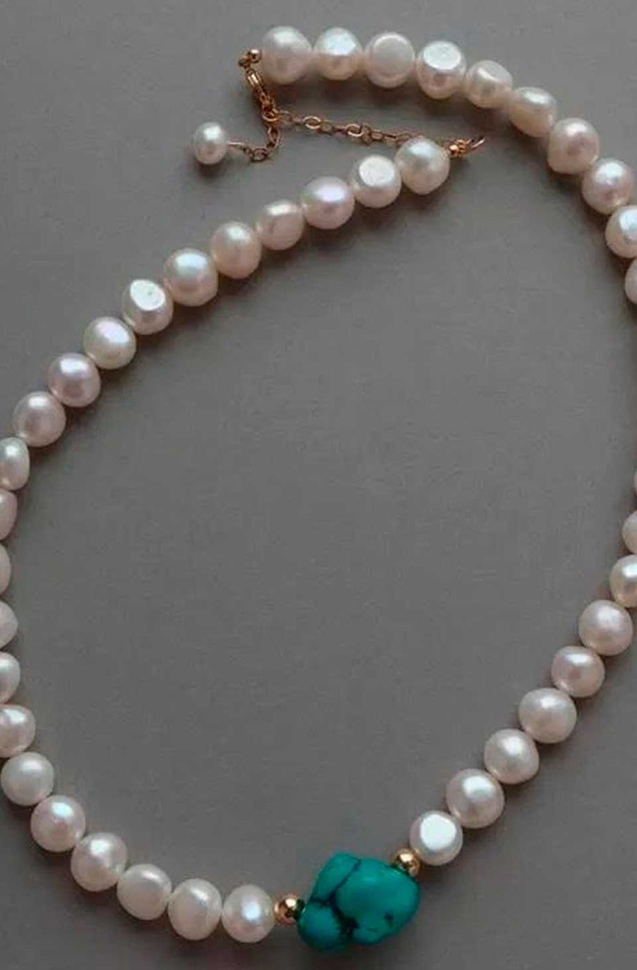 Accesorios Fetiche Suances | Collar Perlas De Agua Y Turquesa